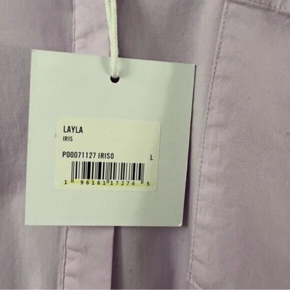 Pistola Layla Cinched Waist Shirt Dress In Iris - Picture 9 of 9